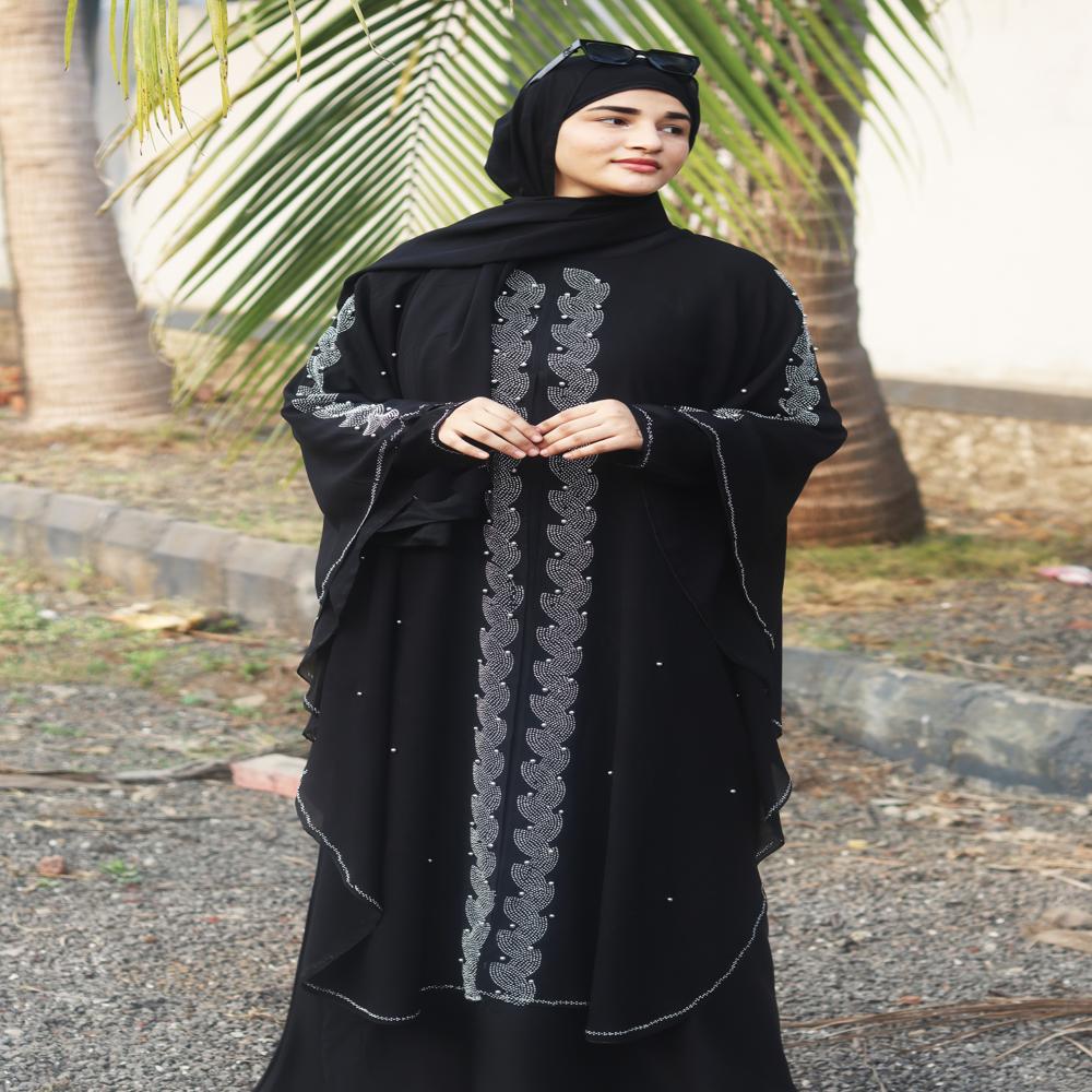 Black Abaya Beads & Stoned  Burqa For Women Modest Wear Islamic Dubai abaya