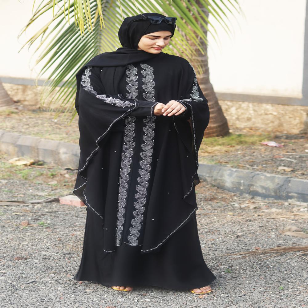 Black Abaya Beads & Stoned  Burqa For Women Modest Wear Islamic Dubai abaya