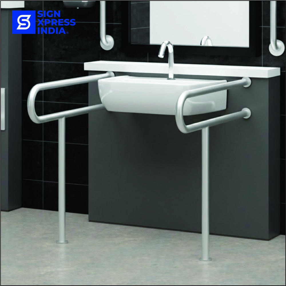 U301 U-Shaped Grab Bar - Color: Silver