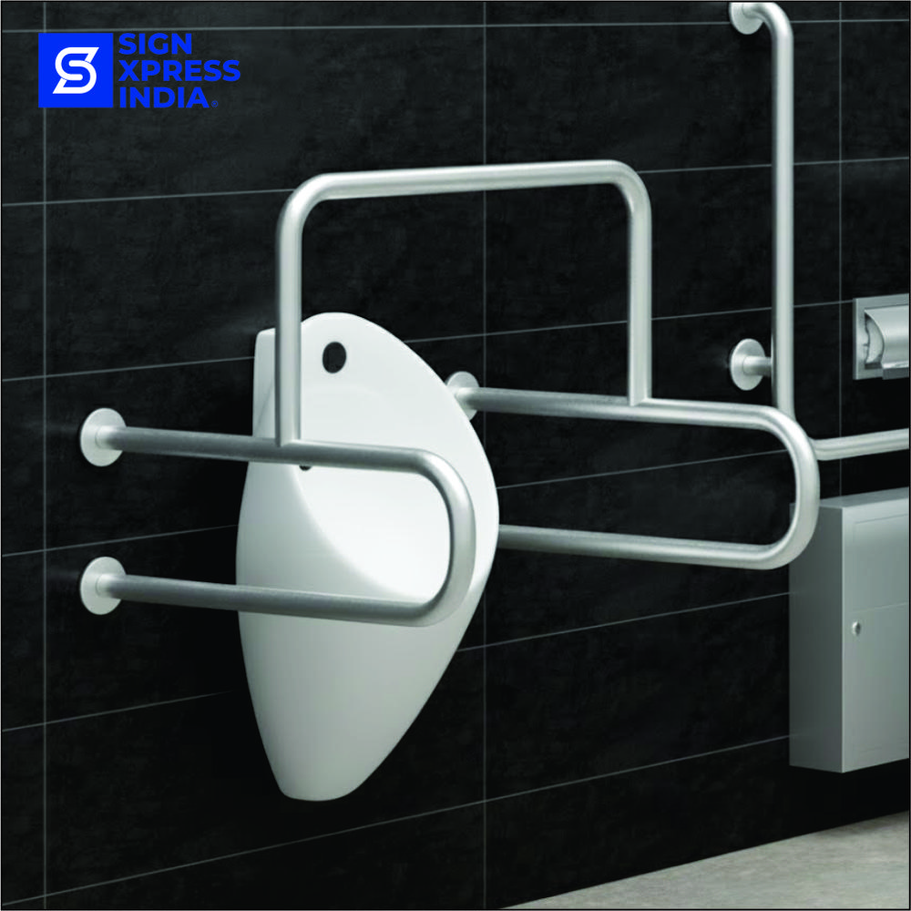 Urnl301 Urinal Safety Grab Bar - Color: Silver