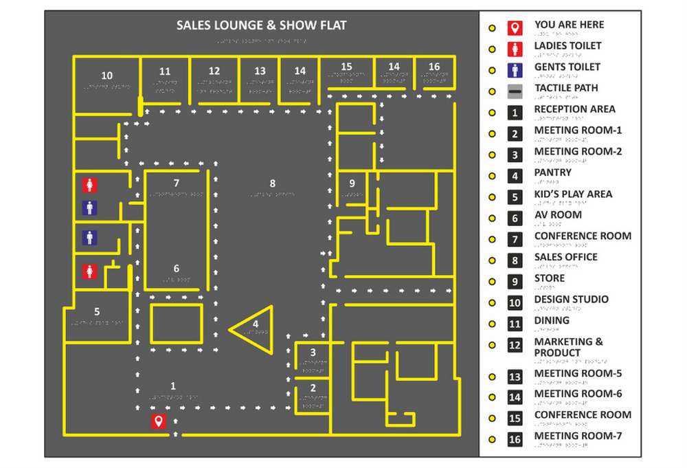 Acrylic Audio Tactile Braille Map - Application: Advertisement