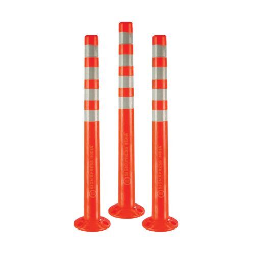 Pvc 202 Spring Post Delineator - Color: Red And White