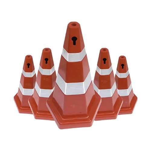 Hexagonal Traffic Cone - Color: Orange And White