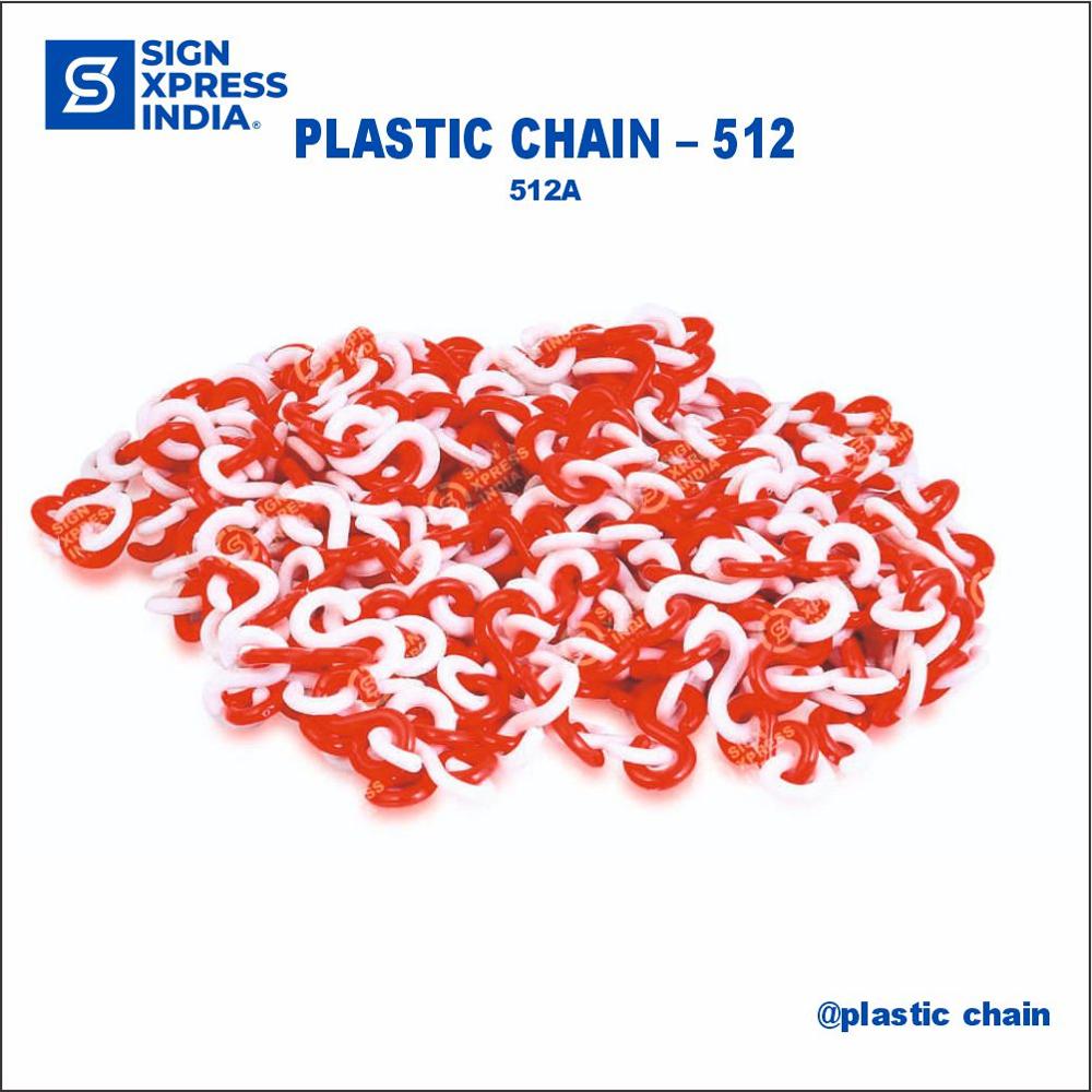 Plastic Link Chain - 512A - Color: Red And White