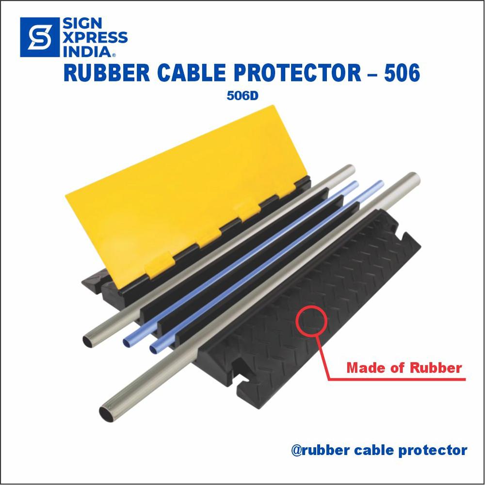 Rubber Cable Protector 4 Channel - 506d - Color: Yellow And Black
