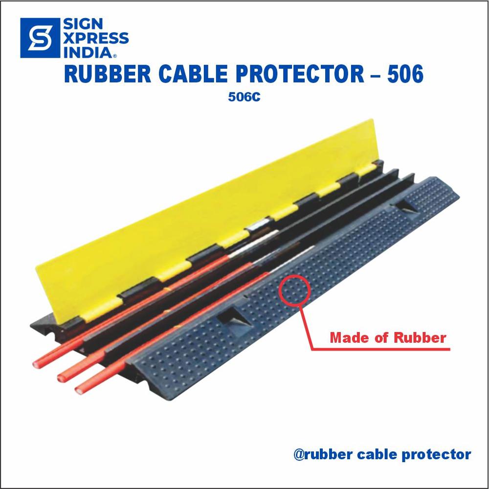 Rubber Cable Protector 3 Channel - 506c - Color: Yellow And Black