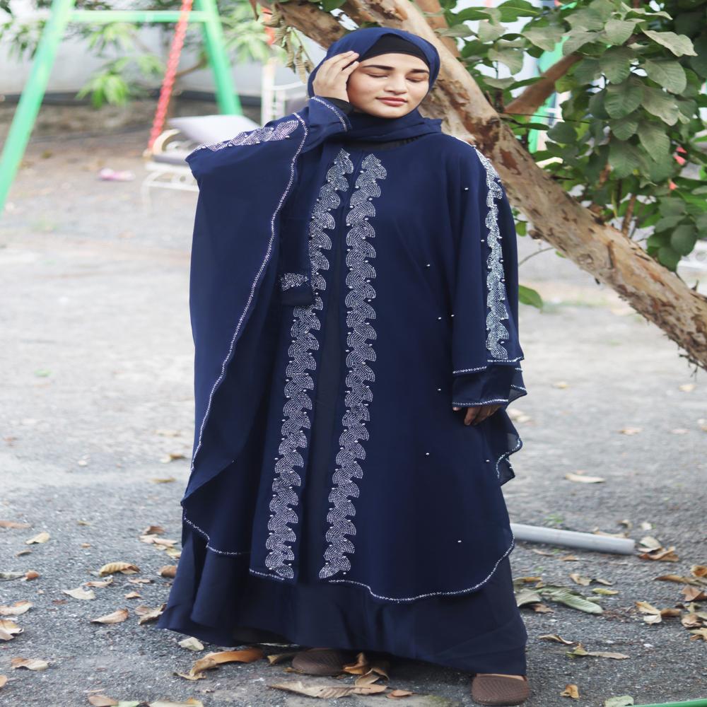 Blue Abaya Beads & Stoned  Burqa For Women Modest Wear Islamic Dubai abaya