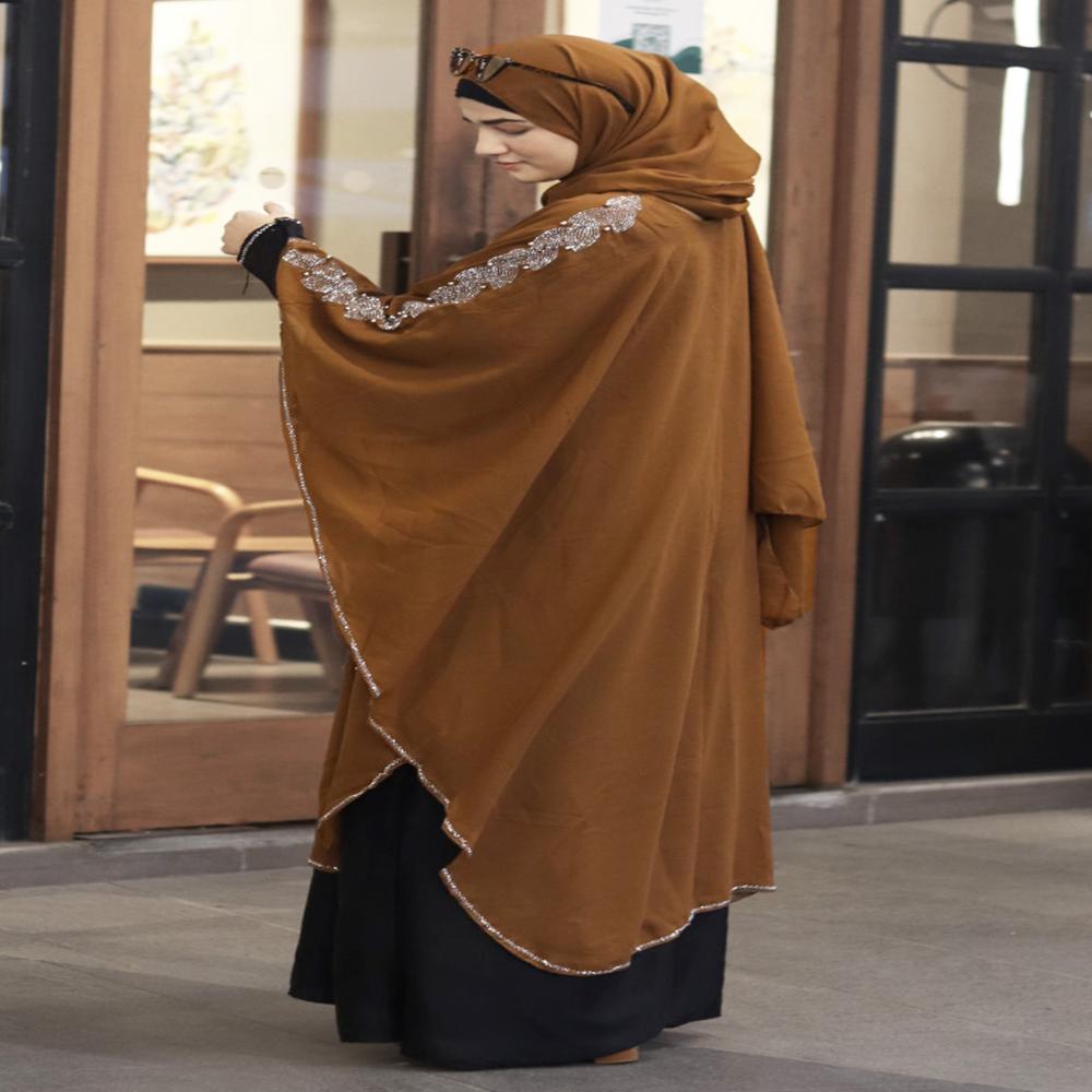 Brown Abaya Beads & Stoned  Burqa For Women Modest Wear Islamic Dubai abaya