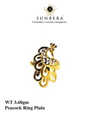 92% New Design Gold Peacock Ring Plain