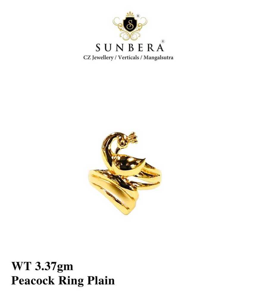 92% New Design Gold Peacock Ring Plain