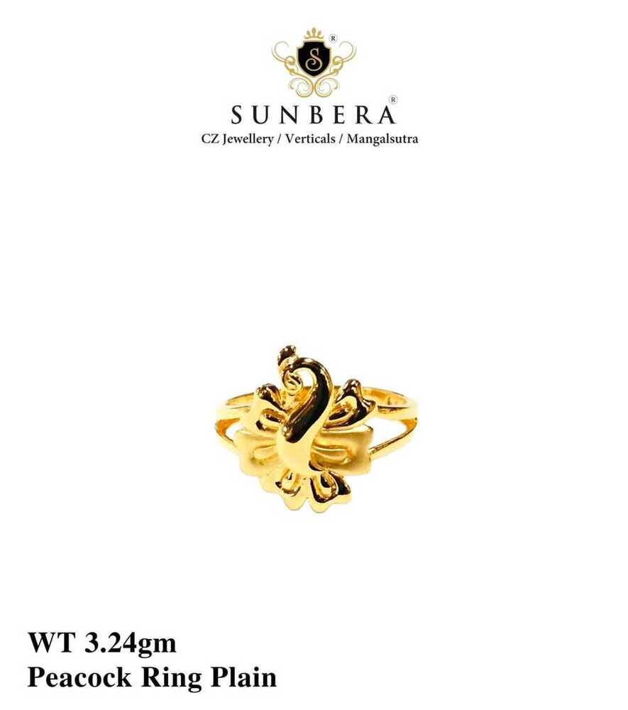 92% New Design Gold Peacock Ring Plain