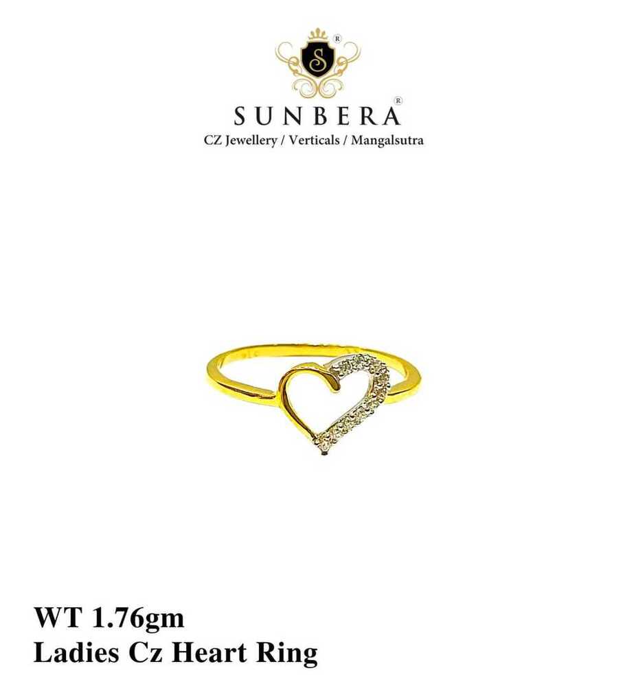 92% New Design Gold Ladies Cz Heart Ring