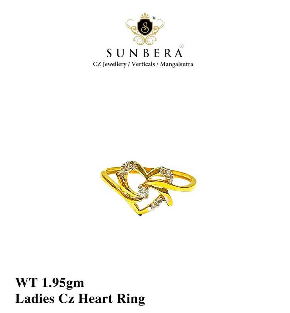92% New Design Gold Ladies Cz Heart Ring