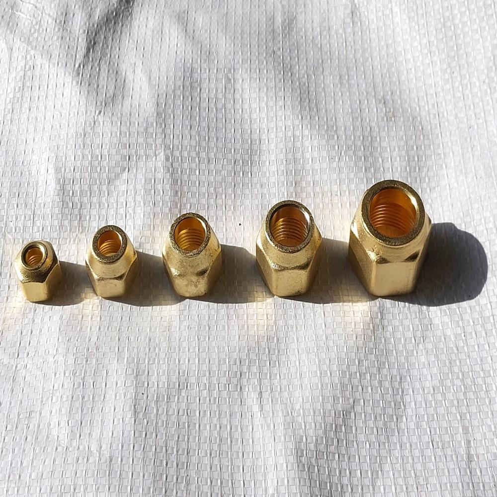 Brass Reducing Flare Nut - Color: Golden