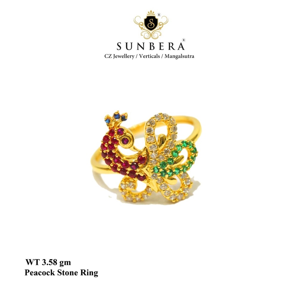92% New Design Gold Peacock Ring Stone