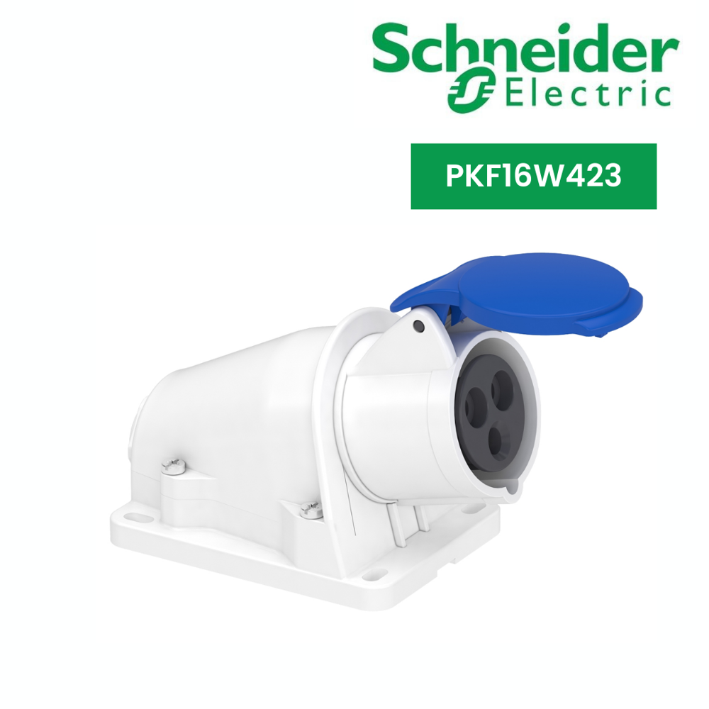 Pkf16W423-Pratika Socket - Screw - Angled - 16A - 2P + E - 200...250 V Ac - Wall - Color: Grey (Ral 7035)