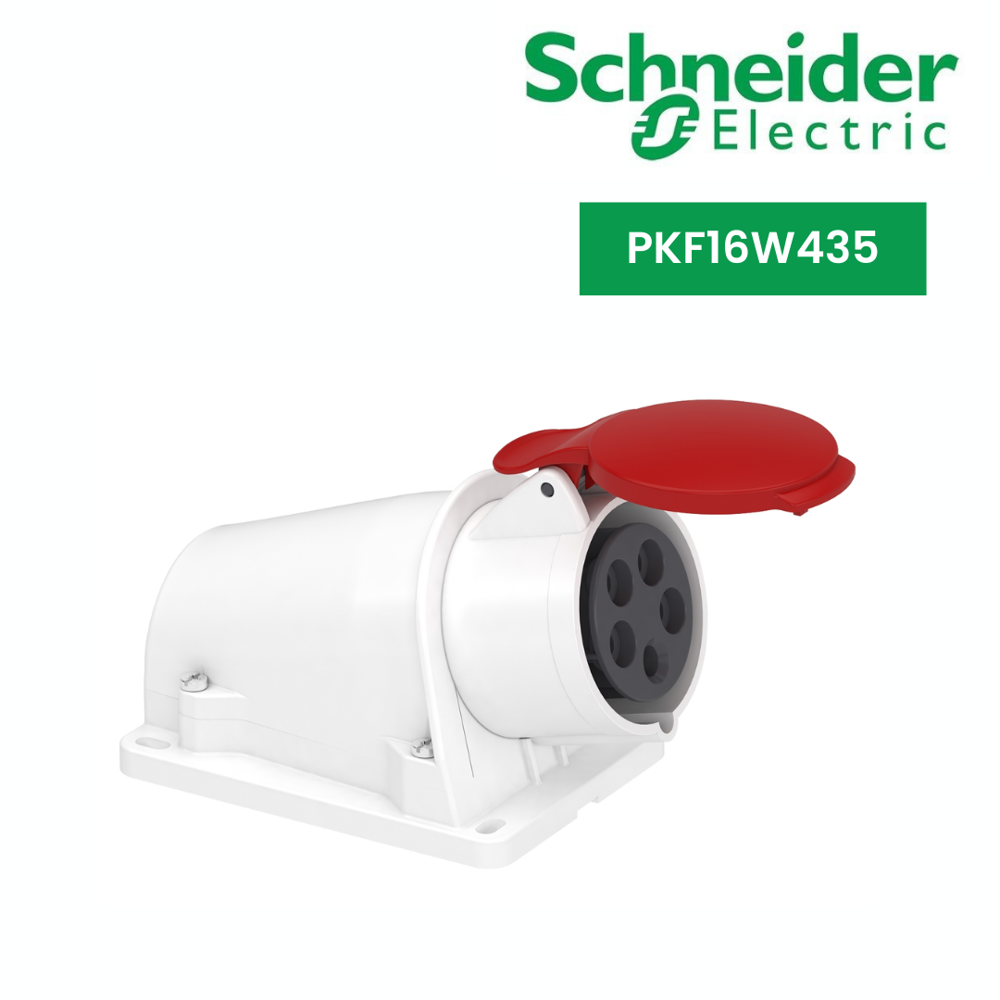 Pkf16W435-Pratika Socket - Screw - Angled - 16A - 3P + N + E - 380...415 V Ac - Wall - Color: Grey (Ral 7035)