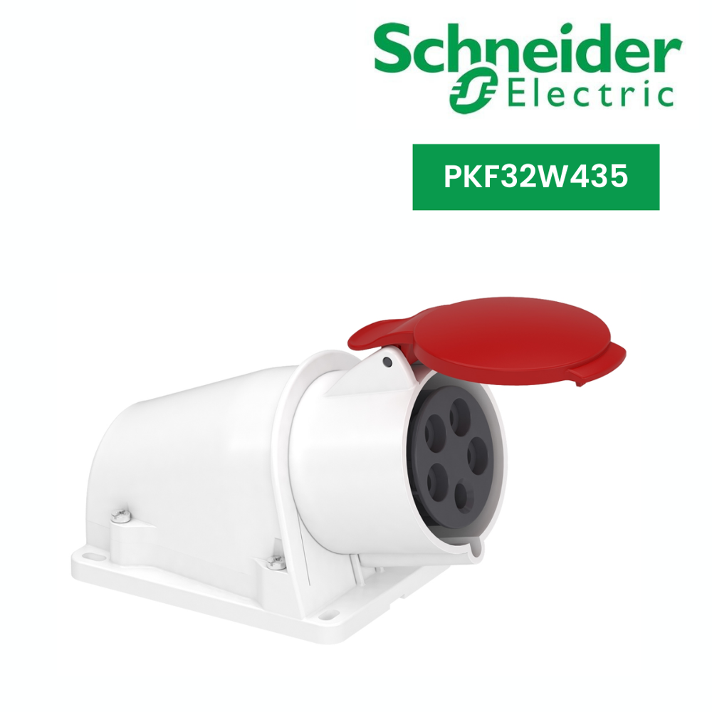 Pkf32W435-Pratika Socket - Screw - Angled - 32A - 3P + N + E - 380...415 V Ac - Wall - Color: Grey (Ral 7035)