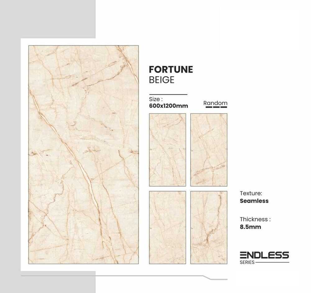 Gvt/pgvt Vitrified Tiles Fortune Beige - 2*4 Size, Glossy Finish | Durable Surface, Water Resistant, Easy To Clean, Scratch Resistant