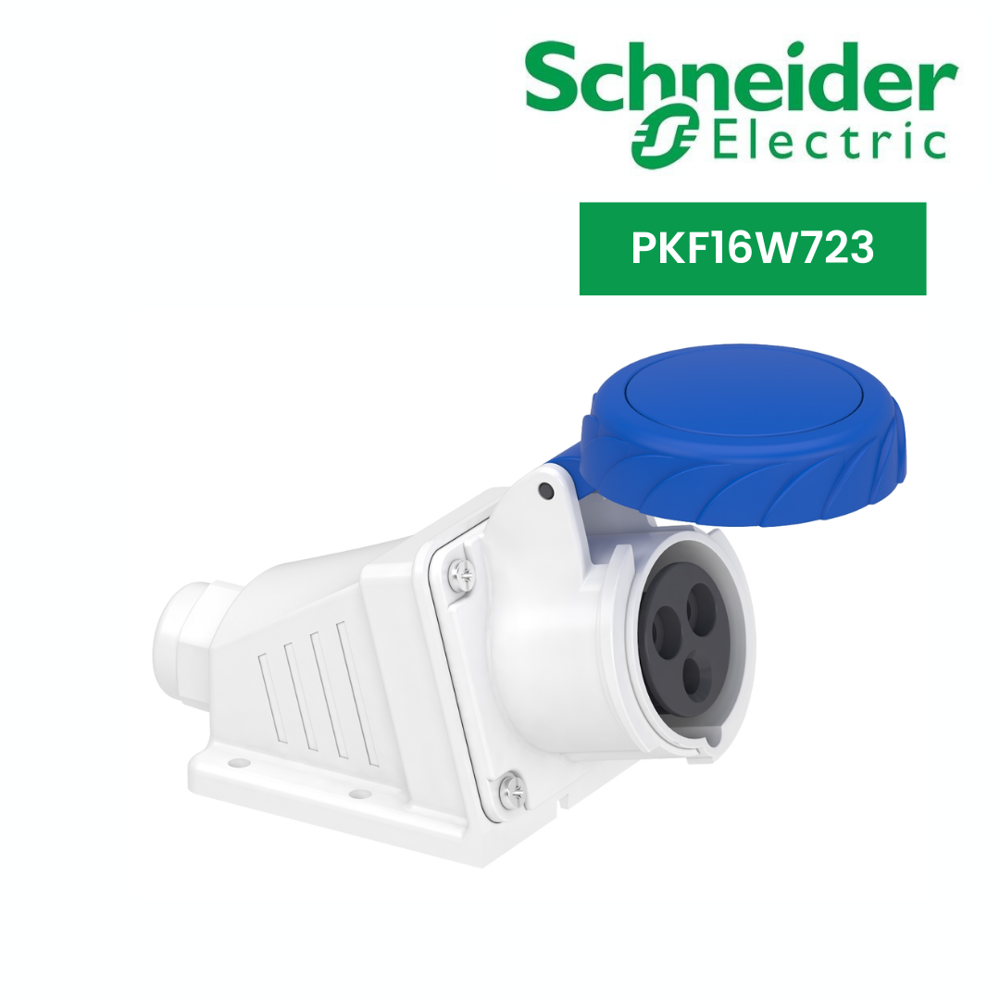 Pkf16W723-Pratika Socket - Screw - Angled - 16A - 2P + E - 200...250 V Ac - Wall - Color: Grey (Ral 7035)