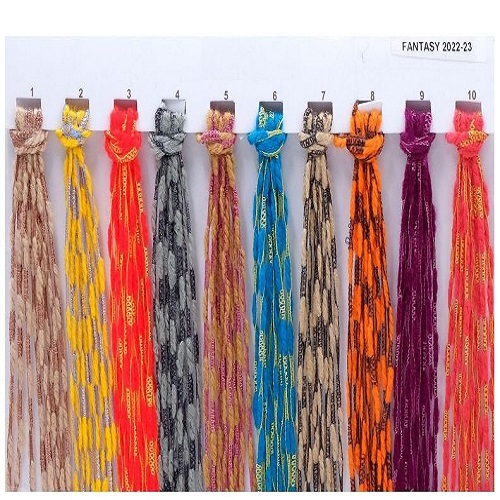 Fantasy Yarn - Polyester Viscose Blend, Multicolor, Semi-shiny | Textured Fancy Effects, High Tensile Strength, Oeko-tex Certified