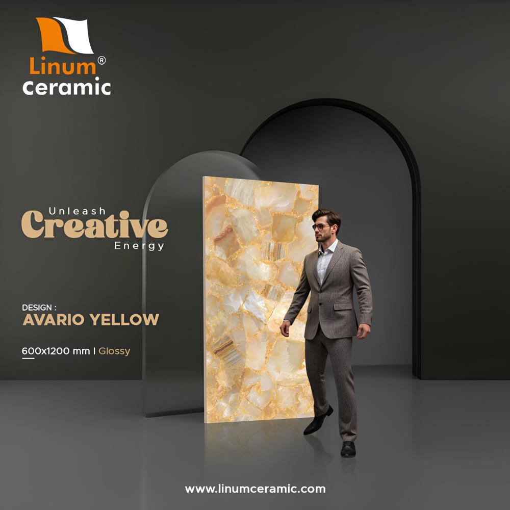 600x1200 Mm Ruby Gold Glossy Finish Tile - Color: Different Available