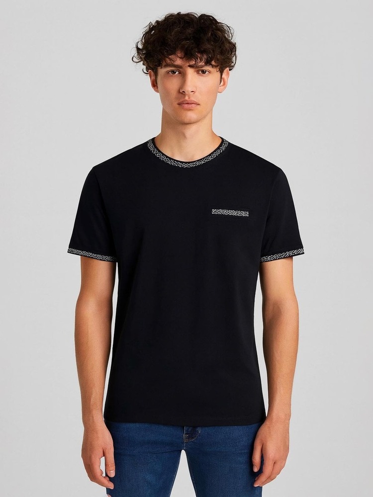 Mens Crew Neck Black T-Shirt