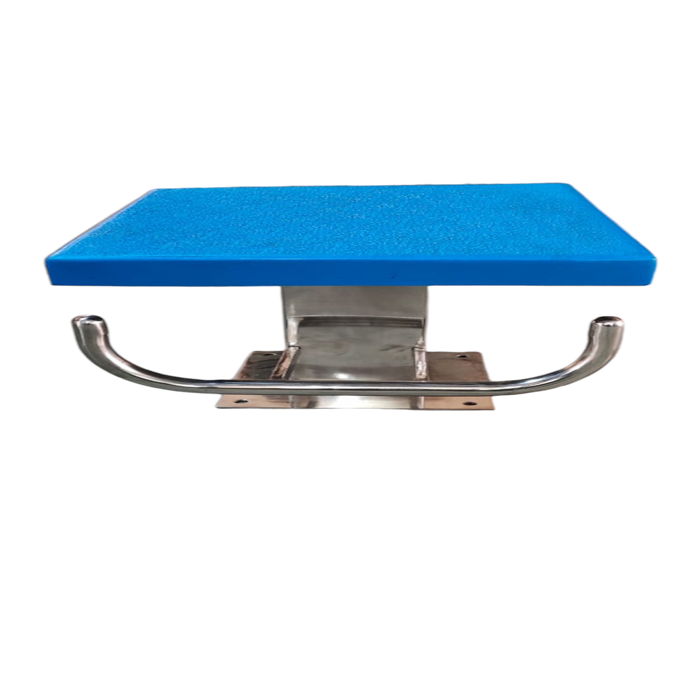 Swimming Pool Starting Block - Stainless Steel, 400 Mm Size, Silver And Blue Color | Ideal For Competitive Racing Events