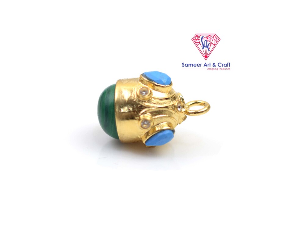 Natural Multi Gemstone 18K Gold Plated Tabeez Pendant