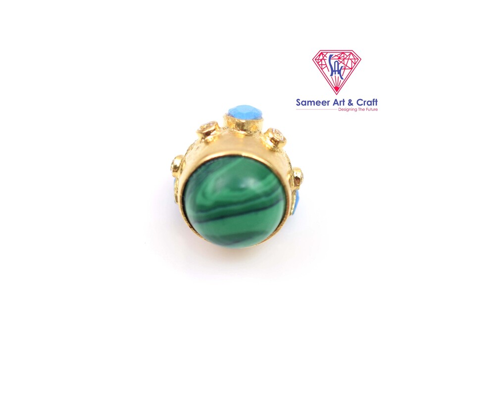 Natural Multi Gemstone 18K Gold Plated Tabeez Pendant