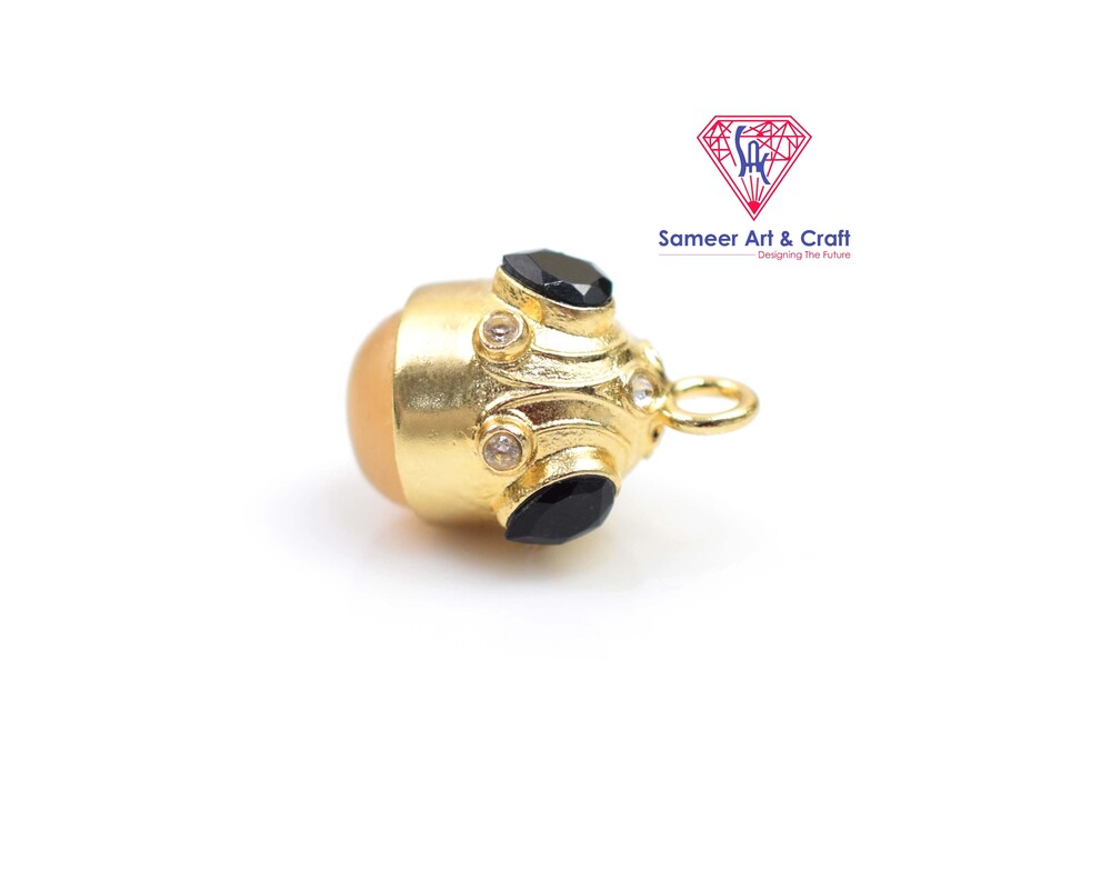 Natural Multi Gemstone 18K Gold Plated Tabeez Pendant