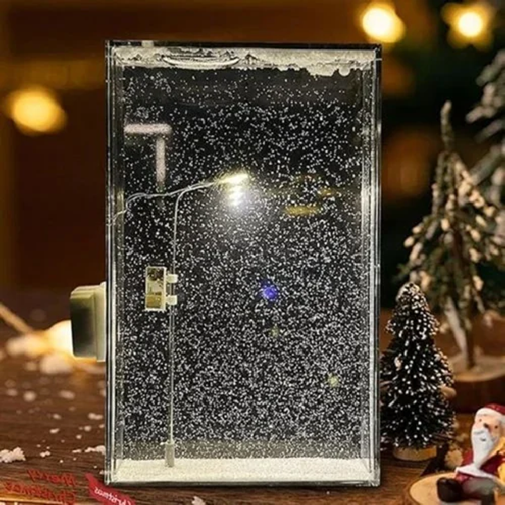 Snowfall Lamp Street Light Snow Lamp Snowy Lamp Diy Snow Scenery Night Light Snow Scenery Lamp - Color: Multicolor
