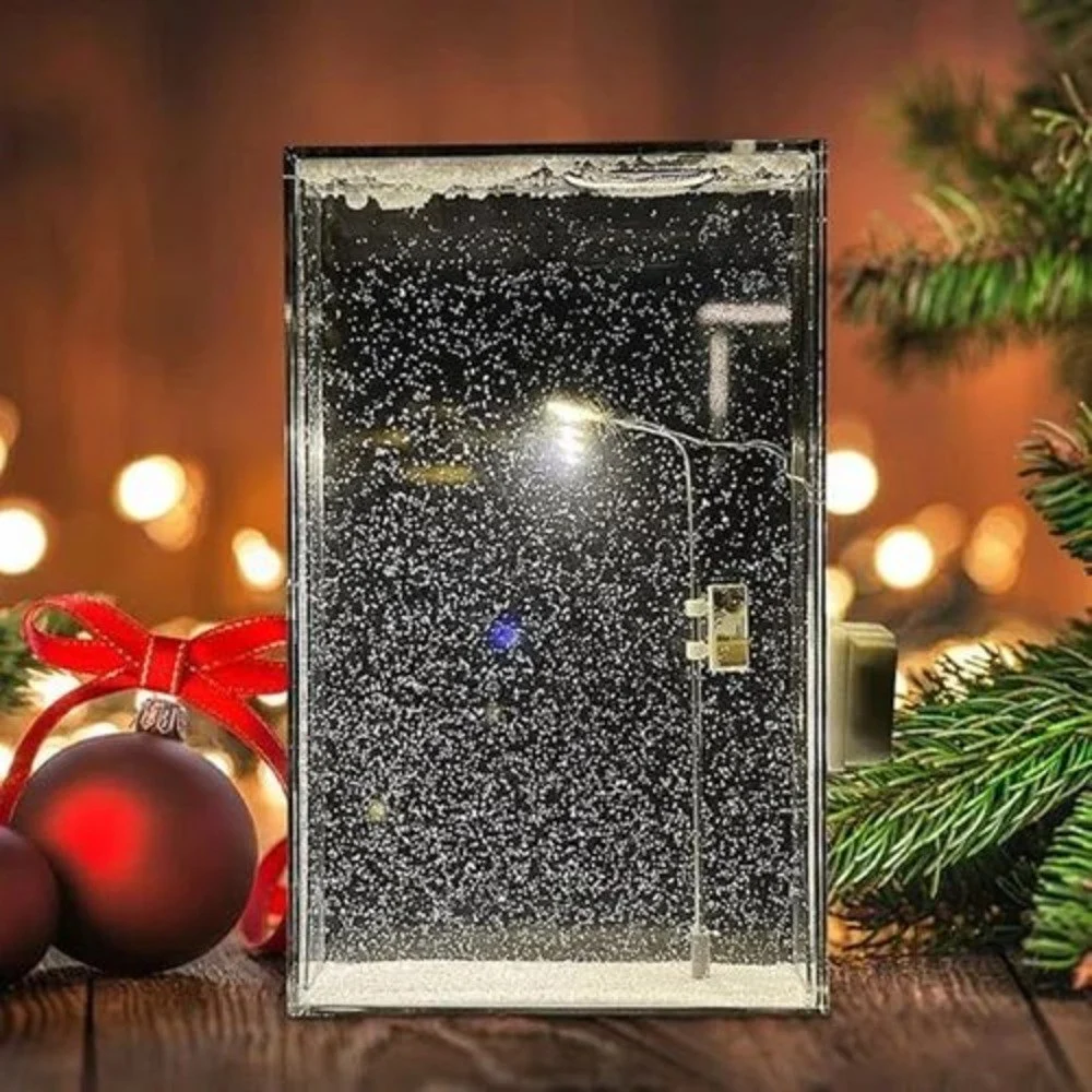 Snowfall Lamp Street Light Snow Lamp Snowy Lamp Diy Snow Scenery Night Light Snow Scenery Lamp - Color: Multicolor