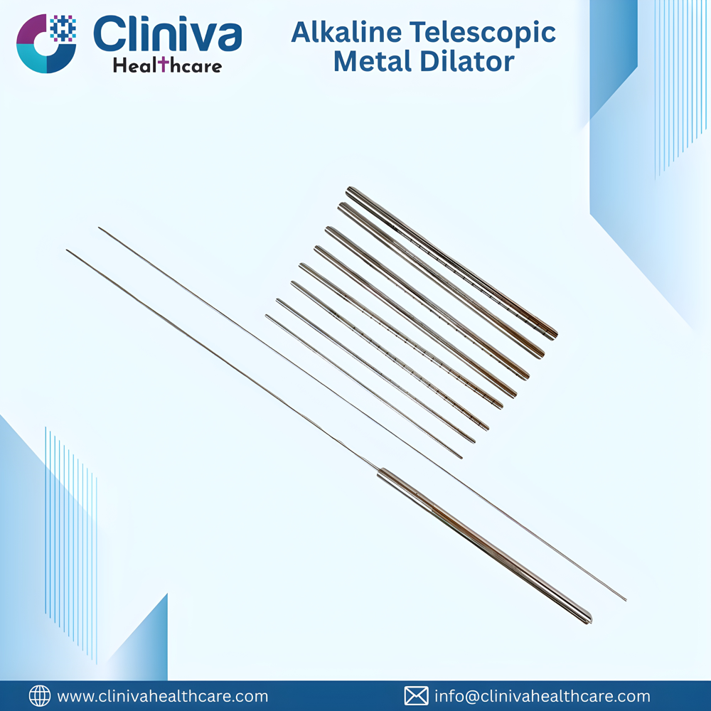 Alkaline Telescopic Metal Dilator Set - Color: Silver