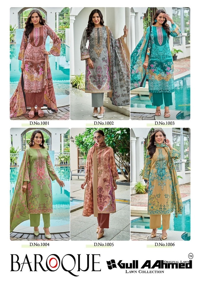 Gullahmed Barooue Vol-2 A Karachi Dress Material - Color: Multicolor