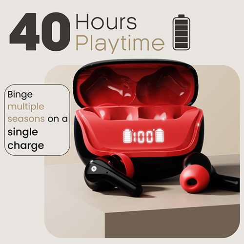 X214 Blood Black Earbuds - Body Material: Abs Plastic