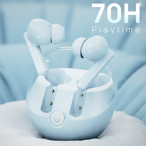 X514 Pastel Blue Earbuds - Body Material: Abs Plastic