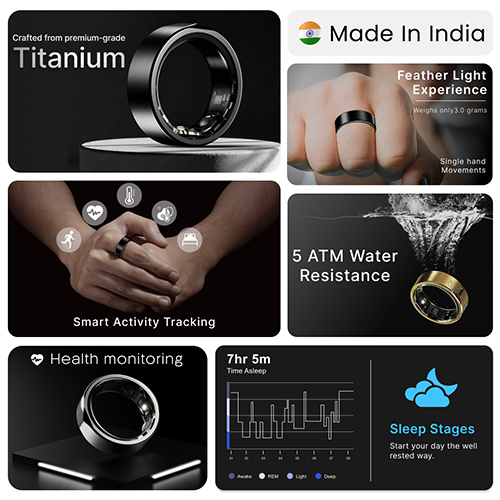 Halo Black Smart Ring - Gender: Men