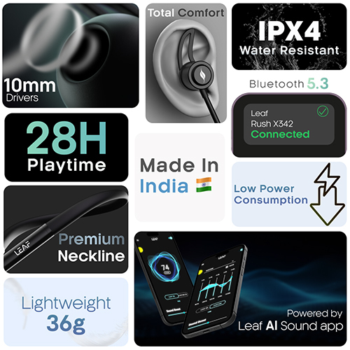 Rush X 342 Black Wireless Neckband