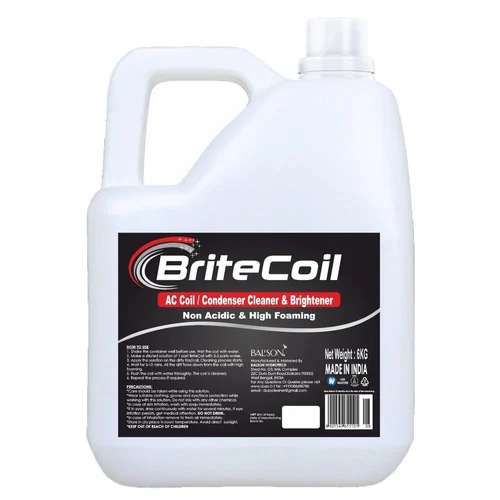 BriteCoil Alkaline AC Coil Cleaner Condenser Cleaner & Brightener High Foaming Non Acidic 6 - 6 Kg White Pack | Durable, Non-Acidic Formula, Effective Grease Removal, One Year Warranty
