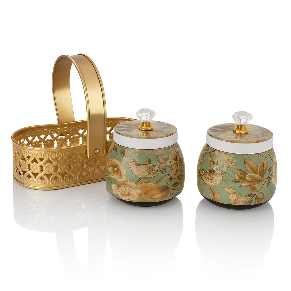 Dryfruits Jars With Oval Tray