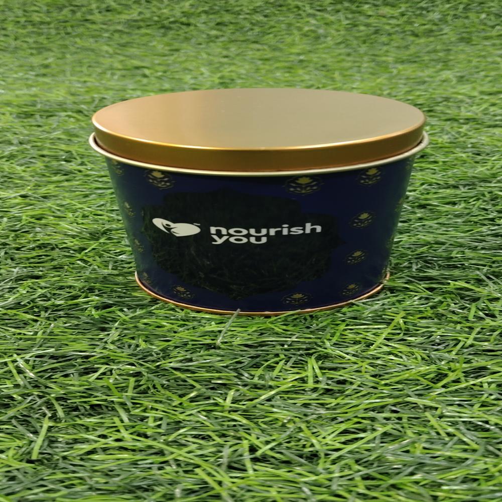 Cookies Tin Containers - Round Metal, Multicolor | Eco-friendly, Smooth Finish, Food Safety Grade, Water Resistant