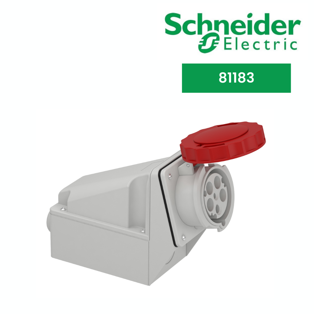 81183-Pratika Industrial Socket - 63 A - 3P + N + E - 380...415 V Ac - Ip67 - Color: Grey (Ral 7035)