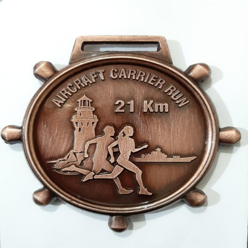 Half Marathon 2d Medals - Zinc Alloy, 3-inch Diameter, Gold/silver/bronze Colors | Smooth Finish, Logo Engraving, 25mm Wide Lanyard