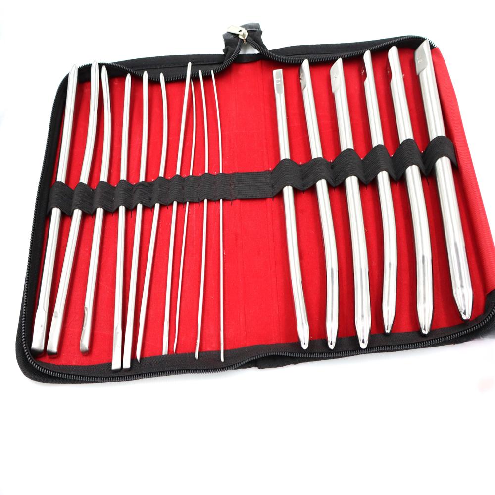 Hegar Dilator Set - Stainless Steel, 8-12 Pieces, Silver Color | Polished Surface, Double-Ended Design, Manual Operation