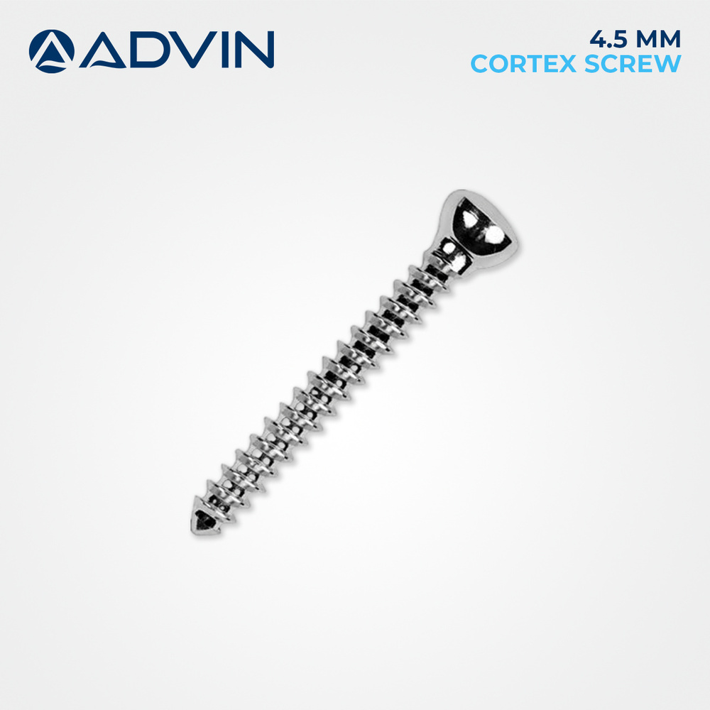4.5mm Cortex Screw - Stainless Steel Medium to Large Bone Stabilization | Reliable Compression Optimal Thread Engagement Trauma Orthopedic Applications
