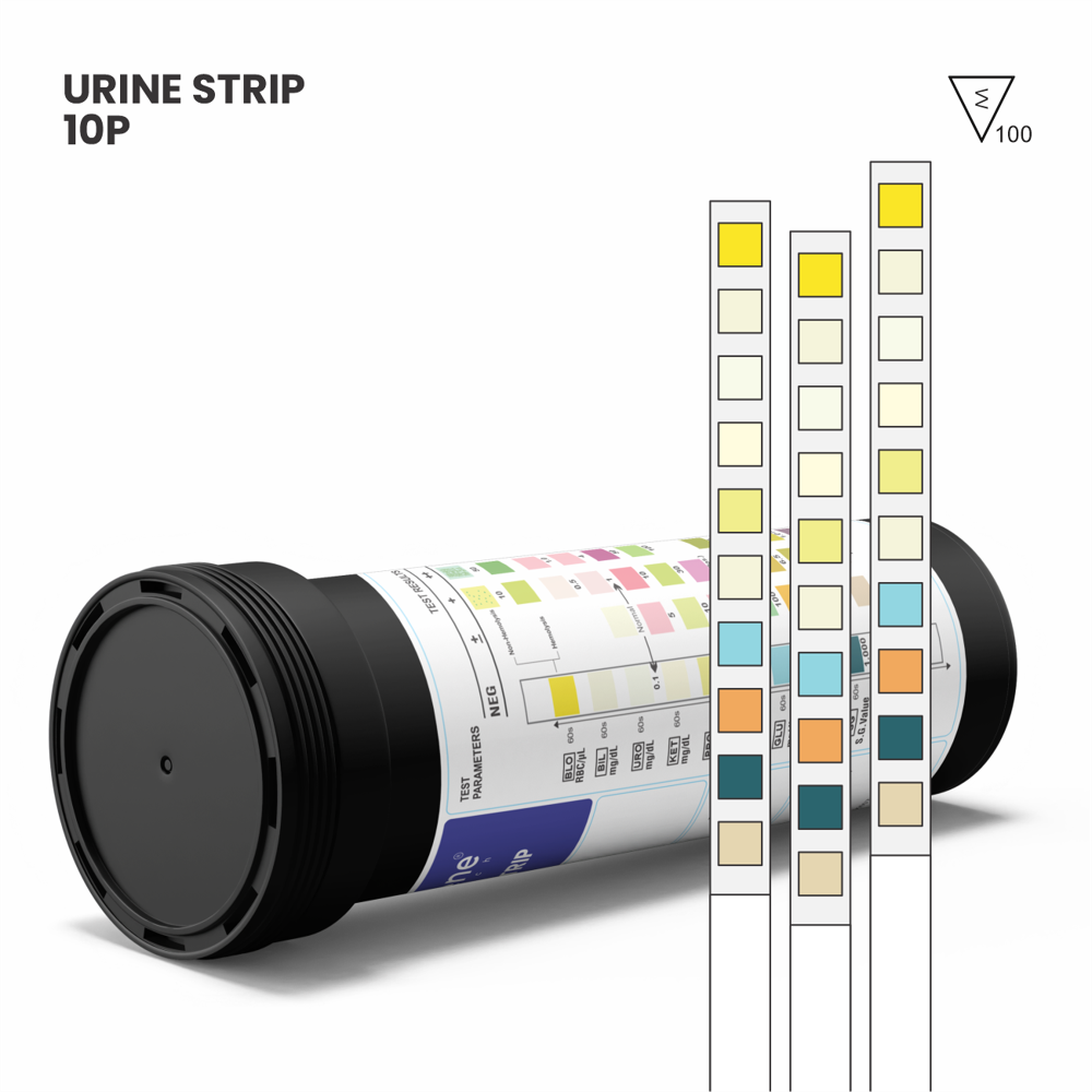 Labgene 10p Urinalysis Strips 100 Strips Per Bottle - Color: Black