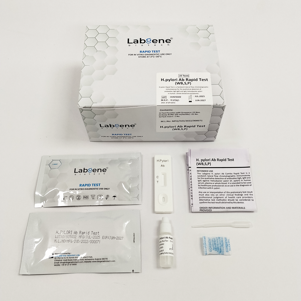 H. Pylori Antibody Rapid Test Kit (IgG/IgM/IgA)  25 TESTS PER BOX