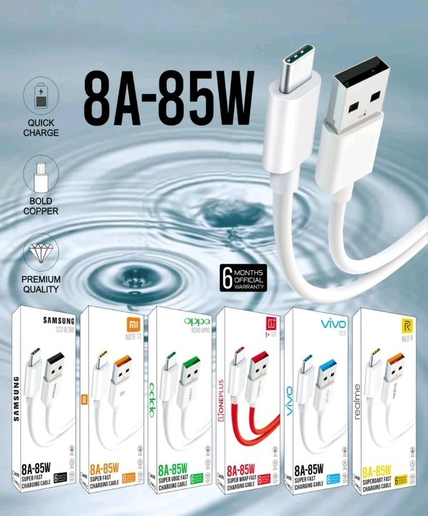 85W - 8A माइक्रो V8 केबल