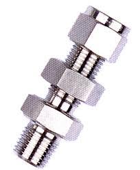 Silver Ss Compression Male Bulk Head Union